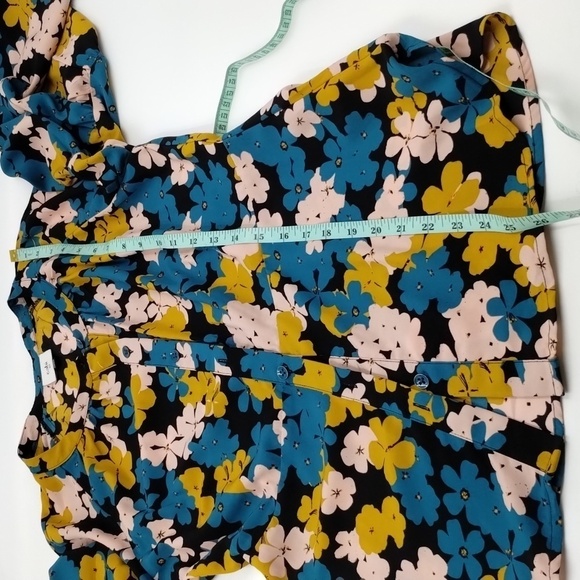 Cabi Blouse 4158 Size XS Button Up Floral Long Sleeve Blue Pink Yellow Black - Picture 7 of 10